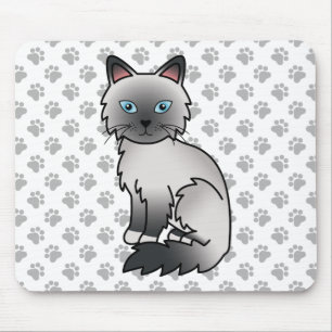 Mousepad Pássaro-azul / Ragdolé Gato e patas