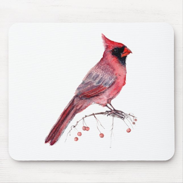 Mousepad Pássaro Cardinal Vermelho (Frente)
