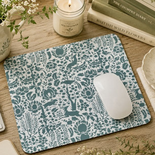 Mousepad Pássaro, cervo, padrão de pessoas de árvores