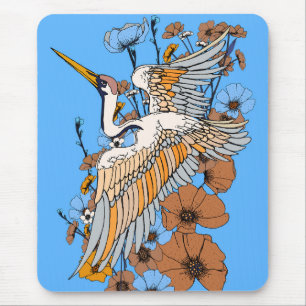 Mousepad Pássaro Crane do Manga japonês