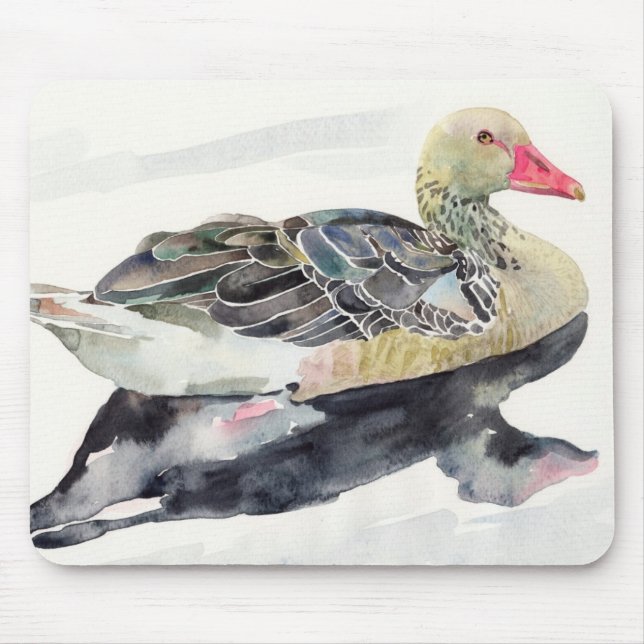 Mousepad Pássaro da aguarela do desenhar da mão, pato (Frente)
