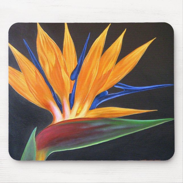 Mousepad Pássaro da pintura tropical da flor do paraíso - (Frente)