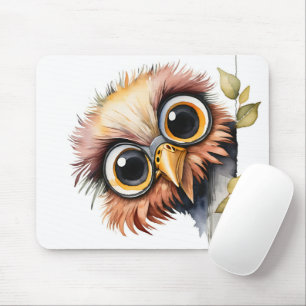 Mousepad Pássaro de Aquarela em Torno da Árvore