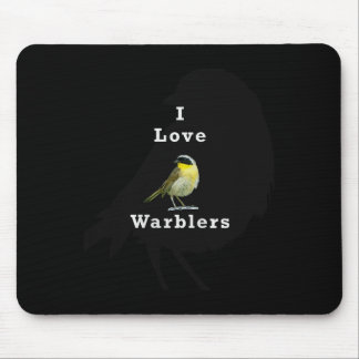 Mousepad Pássaro-de-garganta-amarela-comum ”Eu Amo Pássaros