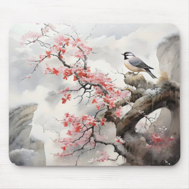 Mousepad Pássaro em Flor (Frente)