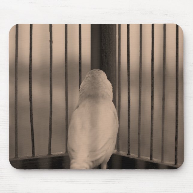 Mousepad Pássaro, gaiola, bares (Frente)