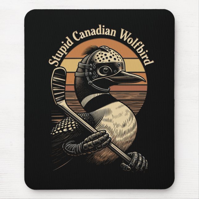 Mousepad Passaro Lobo Canadense Estúpido (Frente)