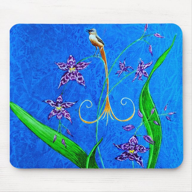 Mousepad Pássaro Orquídeo do Havaí Feliz (Frente)