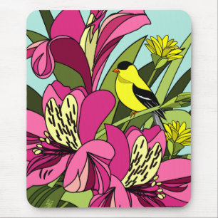 Mousepad Pássaro Pintassilgo Americano