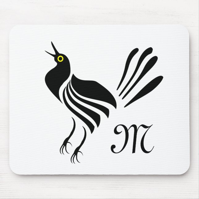 Mousepad Pássaro Preto Machado (Frente)