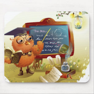 Mousepad Pássaro que guardara um livro e que ensina em um