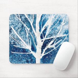 Mousepad Pássaros brancos de inverno Natal