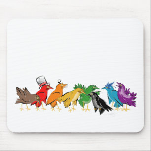 Mousepad Pássaros Coloridos de uma Pena