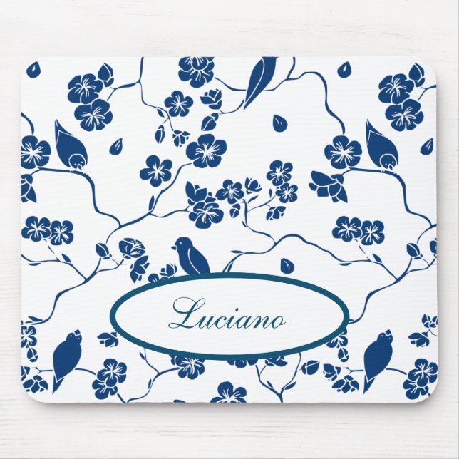 Mousepad Pássaros e Florais Toilosos Contemporâneos (Frente)
