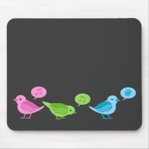 Mousepad Pássaros engraçados do twitter do