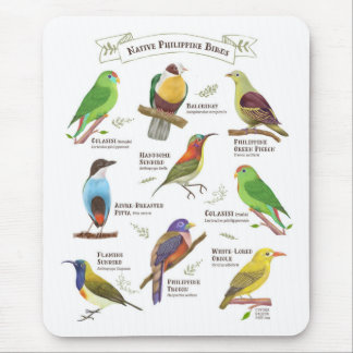 Mousepad Pássaros nativos nas Filipinas
