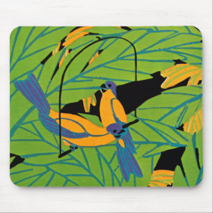 Mousepad Pássaros tropicais do art deco de Seguy