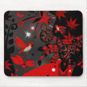 Mousepad Pássaros Vermelhos Asiáticos