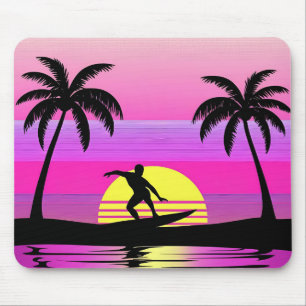 Mousepad Passeie pelas Ondas – Pôr do Sol Roxo de Surf Mous
