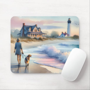Mousepad Passeio Costeiro até o Farol ao Pôr do Sol