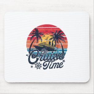 Mousepad Passeio do Pôr do Sol Retro no Tempo de Cruzeiro O