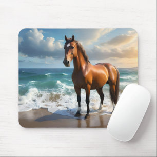 Mousepad **"Passeio Majestoso: Cavalo Marrom Orgulhoso na P