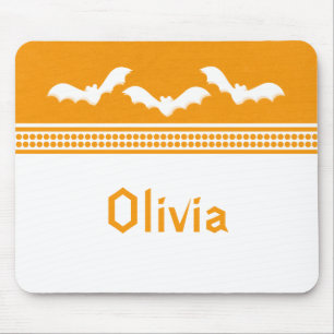 Mousepad Pasta de Mão do Halloween, Laranja e branca
