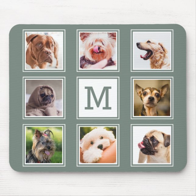 Mousepad Pasta de monograma personalizada FOTOS/cães (Frente)