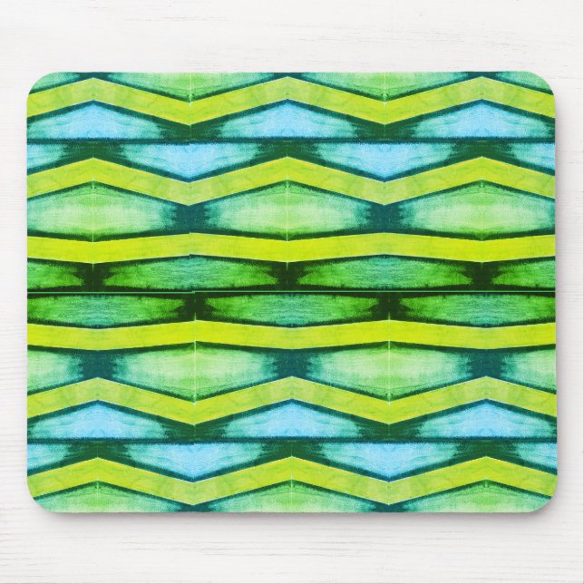 Mousepad "Pasta de mouse Chevron azul e verde (Frente)