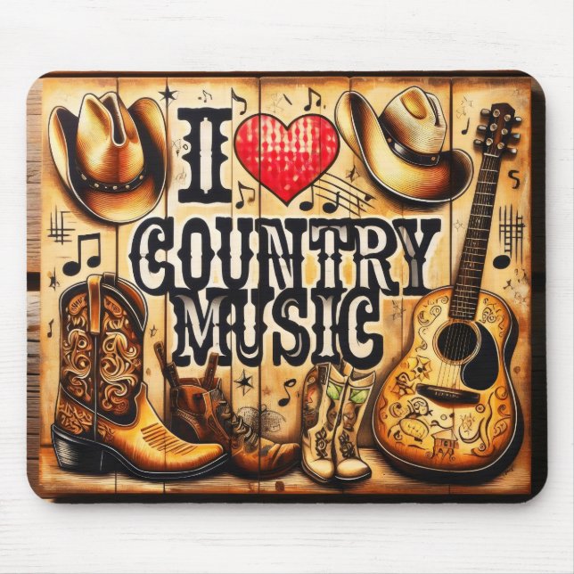 Mousepad Pasta de mouse de música country. (Frente)