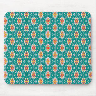 Mousepad Pasta de Mouse Geométrica Verde e Laranja