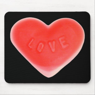 Mousepad Pasta de mouse preto doce do coração