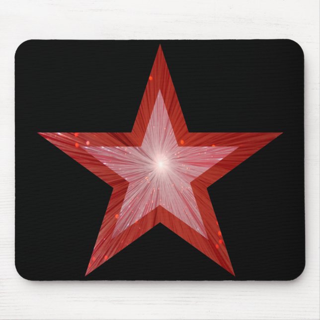 Mousepad Pasta de mouse Red Star preta (Frente)