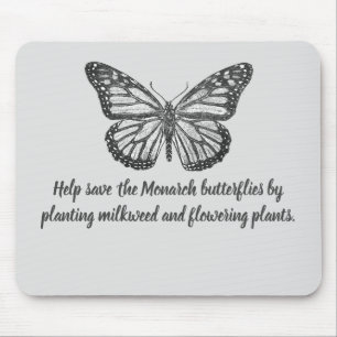 Mousepad Pasta de rato de gel de borboleta monarca