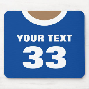 Mousepad Pasta de rato de número da camisa de esporte azul