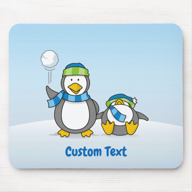 Mousepad Pasta de rato de pinguins de neve (Frente)