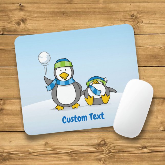 Mousepad Pasta de rato de pinguins de neve (Criador carregado)