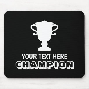 Mousepad Pasta de rato de silhueta de troféu campeão pers