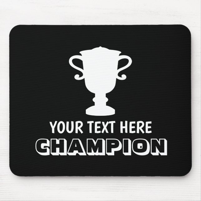 Mousepad Pasta de rato de silhueta de troféu campeão person (Frente)