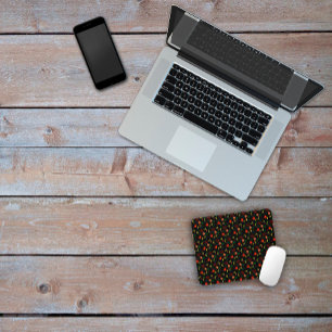 Mousepad Pasta de rato floral de flores silvestres preta