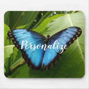 Mousepad Pasta de rato personalizada com fotografia azul da