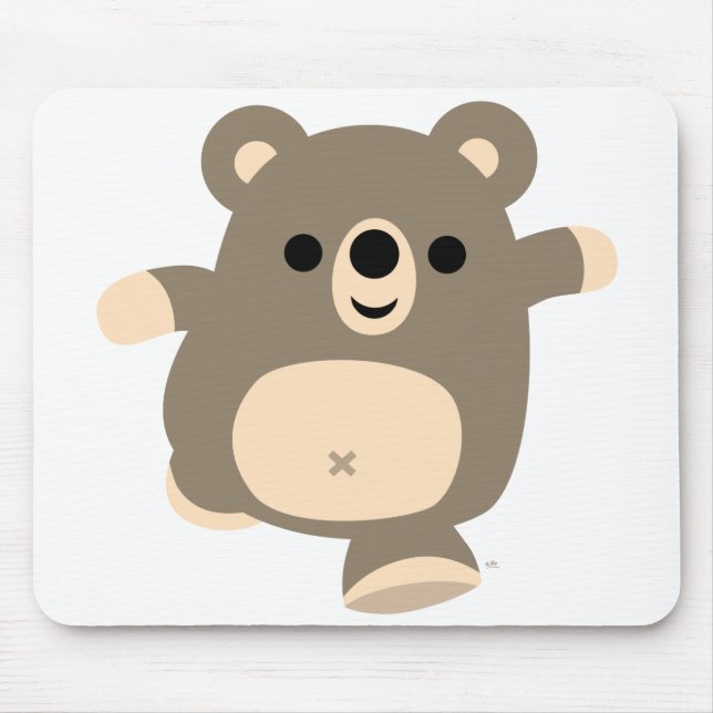 Mousepad Pasta do mouse do Urso de Cartoons Corante em Fogu (Frente)