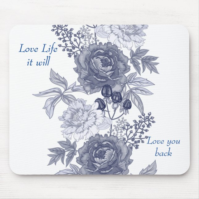 Mousepad Pasta do mouse Floral Blue Life (Frente)