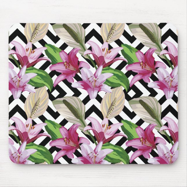 Mousepad Pasta do mouse Lily Floral Rosa (Frente)