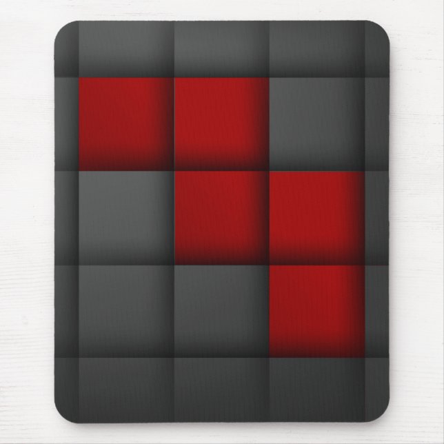 Mousepad Pasta do mouse moderna, preta, vermelha, abstrato, (Frente)