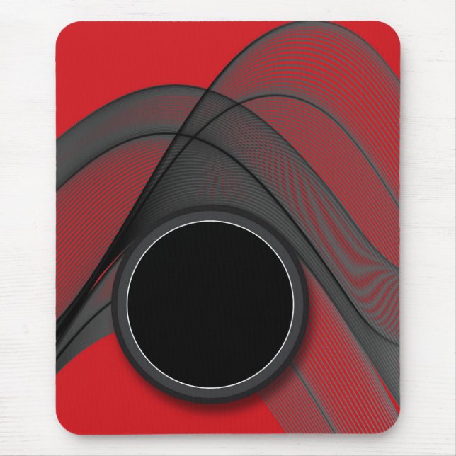 Mousepad Pasta do mouse moderna, preta, vermelha, cinza, ab (Frente)