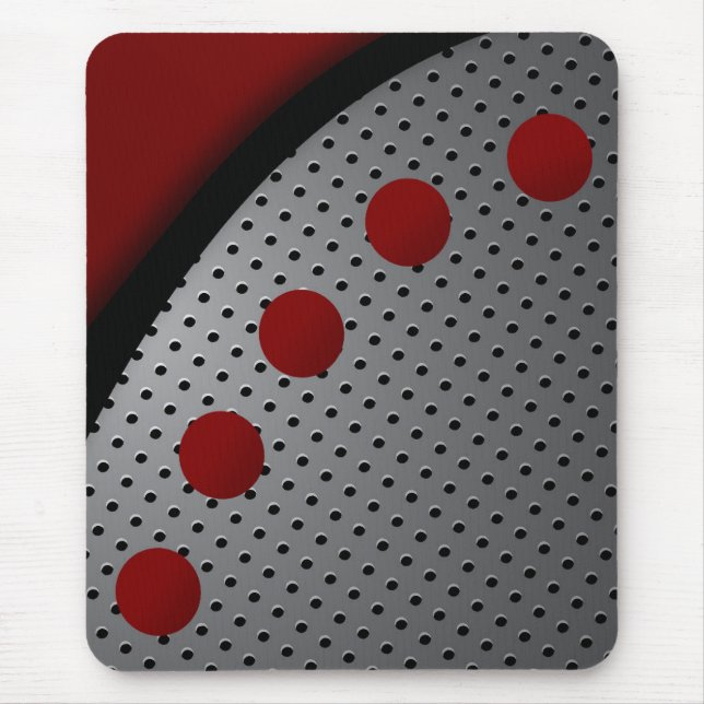 Mousepad Pasta do mouse moderna, preta, vermelha, cinza, ab (Frente)