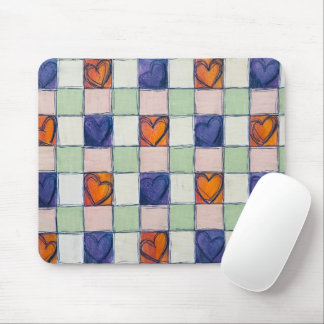Mousepad Pasta do mouse verde-laranja azul gingham