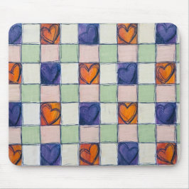 Mousepad Pasta do mouse verde-laranja azul gingham