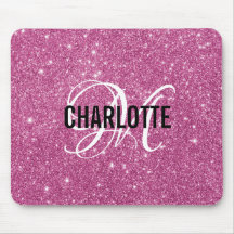 Pasta do rato com nome do monograma rosa moderno c